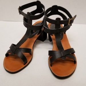 Gladiator Black Heeled Sandals